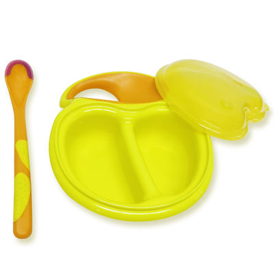 De Greepbaby van BPA VRIJE Gele Gemakkelijke het Voeden Kommen en Lepels