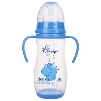 12oz 330ml PP Baby Bottle With Double Handle Phthalate Free Sterilizing