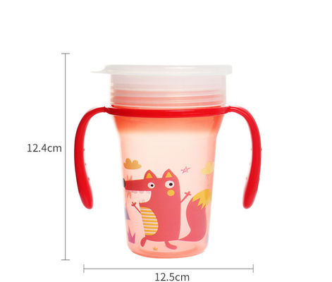 300 ml PP Baby Gewicht Straw Cup 360 graden Hoek