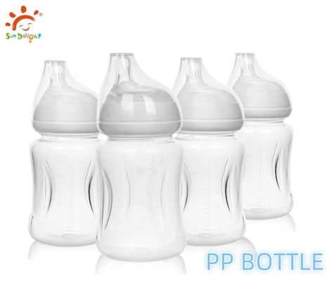 Duidelijke anti-koliek nieuwgeboren baby voedingsfles Microwave sterilisatie babybeker BPA vrij