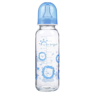 Hittebestendige hallo het Glasbaby van de Transparantie Standaardhals 9oz 250ml het Voeden Flessen