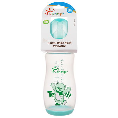 110℃~120℃ pp-het Uitsteekselfles van de Boog12oz 330ml Baby