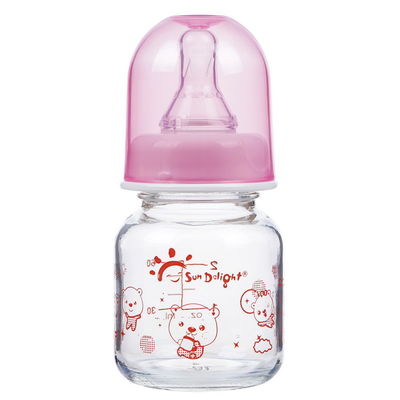 de Baby van het het Siliconeglas van 110-150℃ 60ml 2oz Vloeibare het Voeden Flessen