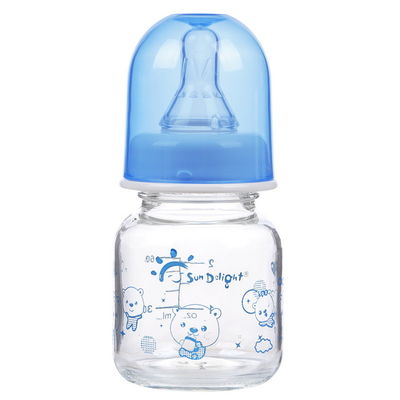 de Baby van het het Siliconeglas van 110-150℃ 60ml 2oz Vloeibare het Voeden Flessen