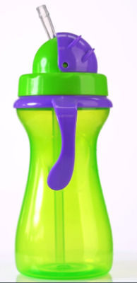 Groene Purpere 9oz 290ml Baby Gewogen Straw Cup With Handle