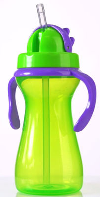 Groene Purpere 9oz 290ml Baby Gewogen Straw Cup With Handle