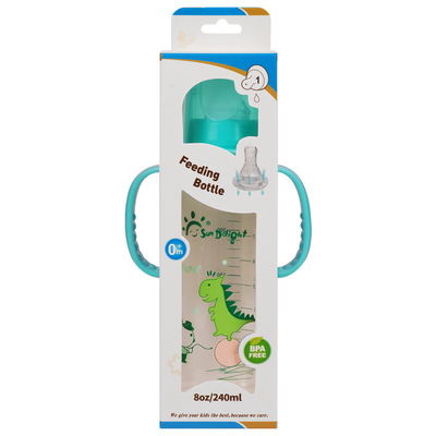 de Baby van 8oz 240ml Pasgeboren het Voeden Fles met Handvat Twee